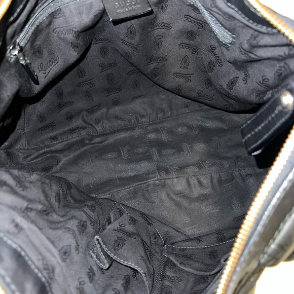 Authentic Gucci Black Guccissima Leather Sukey Hobo - Picture 7 of 11